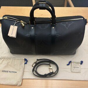 Louis Vuitton Keepall 45 Bandouliere Empriente Leather Noir (M45532)